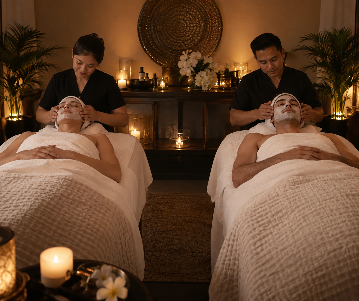 Couples facial treatment
