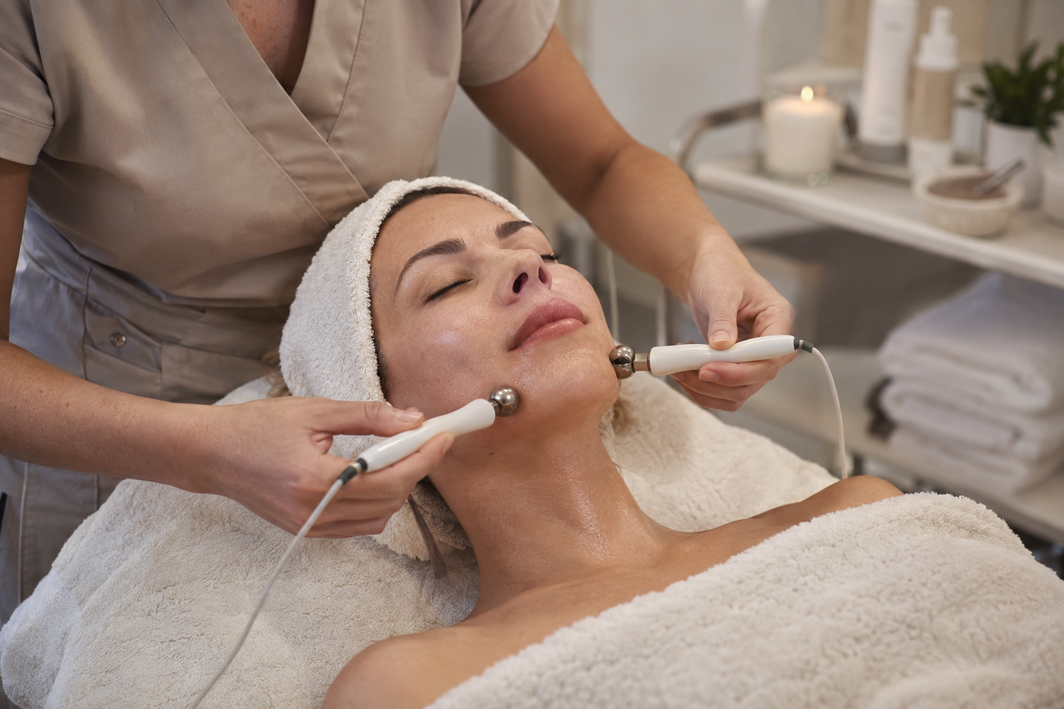 Microcurrent facial treatment
