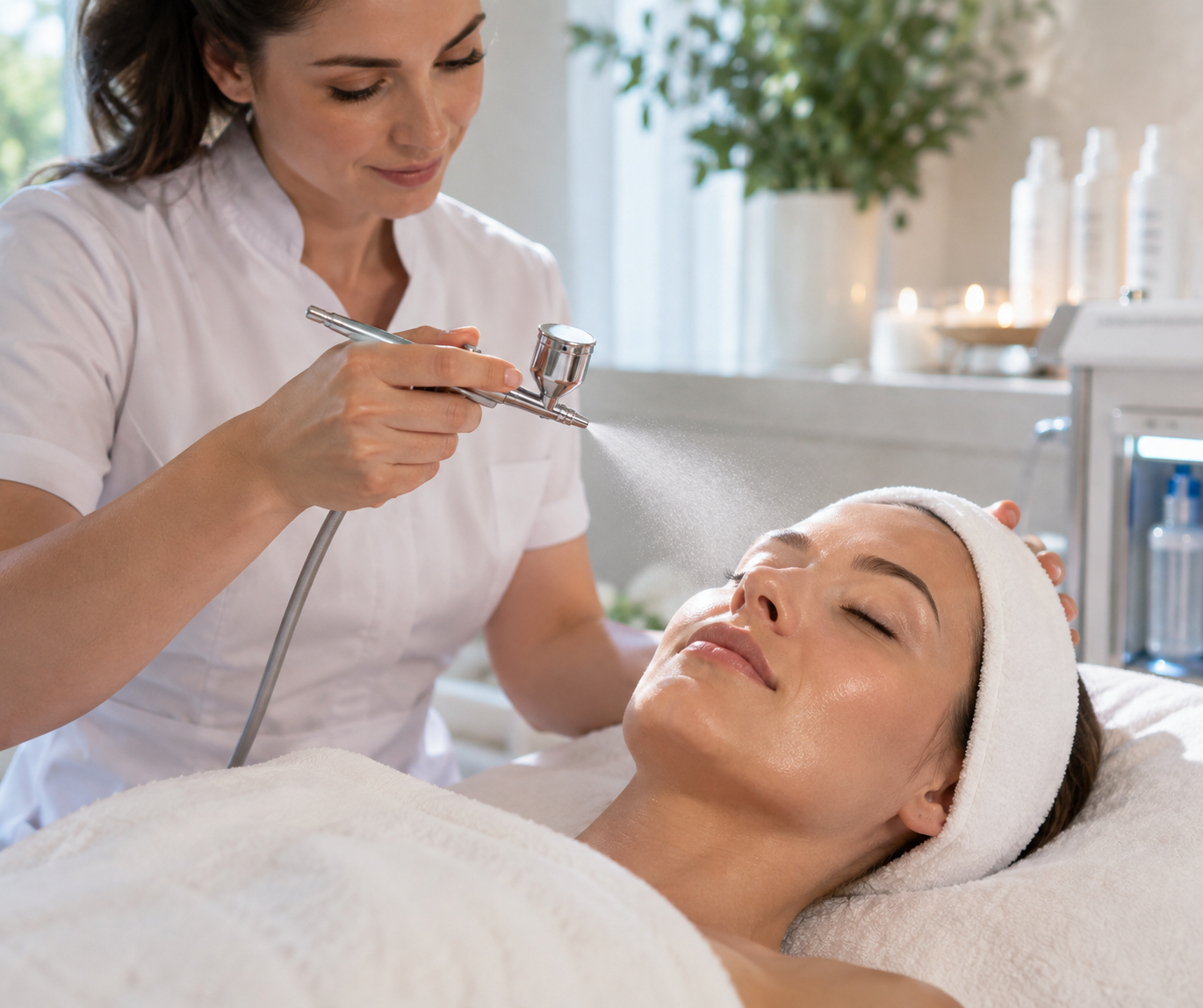 Oxygen facial treatment